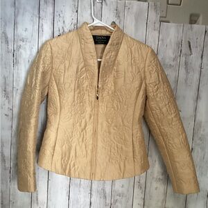 Dana Buchman Tan Quilted Jacket - Size 4 minimalist preppy casual bohemian